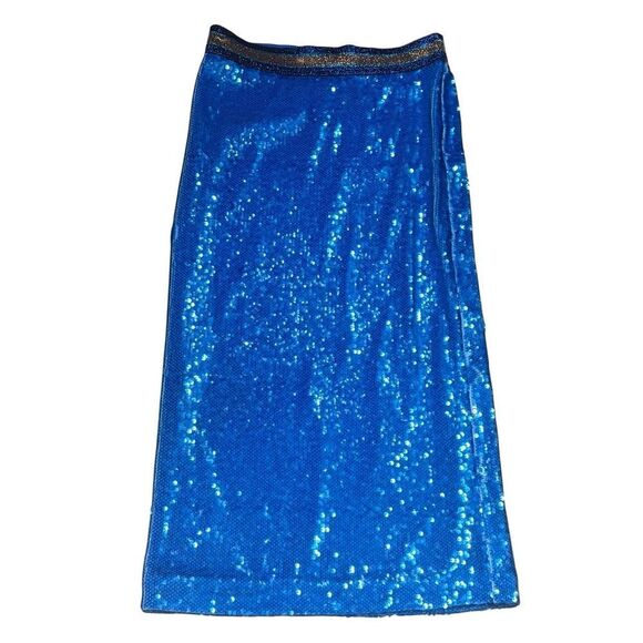 Le Superbe Sequin Pencil Skirt in Blue NWT Size Small - Picture 6 of 10